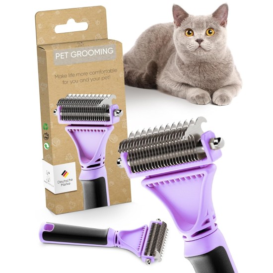 Pretty Paw® Cat Brush for Gentle and Precise Hair Removal, Suitable as a Cat Brush Long Hair & Cat Brush Short Hair Against Tangles, Comfortable Massaging Undercoat Brush Cat Pretty Paw® Cat Brush for Gentle and Precise Hair Removal, Suitable as a Cat Brush Long Hair & Cat Brush Short Hair Against Tangles, Comfortable Massaging Undercoat Brush Cat