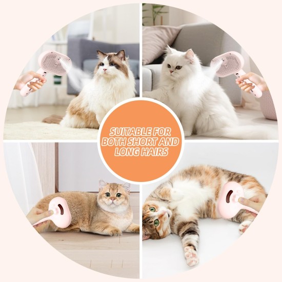 RCIDOS Steamy Cat Brush with Steam, Multifunctional Cat Spray Massage Comb, Steamy Cat Brush, Eliminate Flying Hair with One Button for Cats and Dogs (Pink) RCIDOS Steamy Cat Brush with Steam, Multifunctional Cat Spray Massage Comb, Steamy Cat Brush, Eliminate Flying Hair with One Button for Cats and Dogs (Pink)