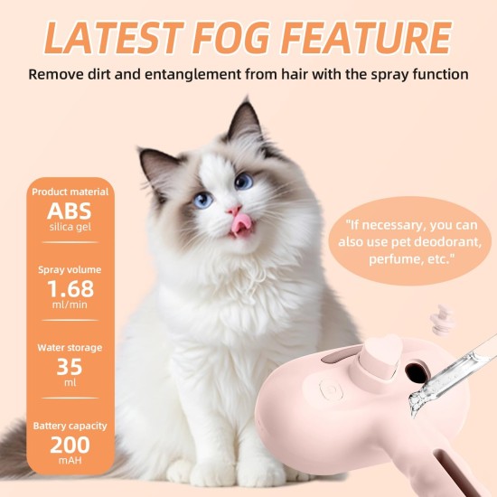 RCIDOS Steamy Dog Brush, Cat Brush, Small Animal Brush, Cat Brush, Long Hair and Short Hair Steam Brush for Cats, Dogs, Small Animals, Clean Pet Hair from the Brush with One RCIDOS Steamy Dog Brush, Cat Brush, Small Animal Brush, Cat Brush, Long Hair and Short Hair Steam Brush for Cats, Dogs, Small Animals, Clean Pet Hair from the Brush with One