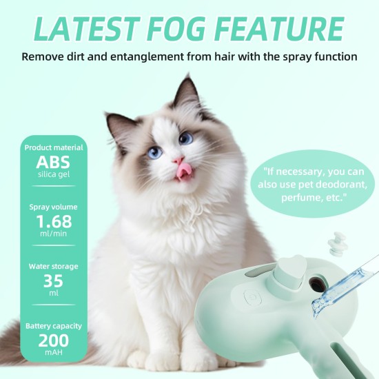 RCIDOS Steamy Dog Brush, Cat Brush, Small Animal Brush, Cat Brush, Long Hair and Short Hair Steam Brush for Cats, Dogs, Small Animals, Clean Pet Hair from the Brush with One RCIDOS Steamy Dog Brush, Cat Brush, Small Animal Brush, Cat Brush, Long Hair and Short Hair Steam Brush for Cats, Dogs, Small Animals, Clean Pet Hair from the Brush with One