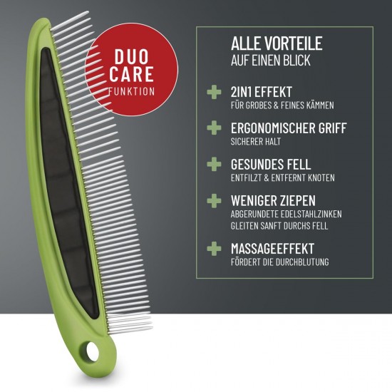 ReaVET 2-in-1 Fur Comb for Dogs and Cats with Medium to Long Hair, Double Comb, Ideal for Loosening Knots & Tangles, Dog, Cat, Dog Comb, Cat Comb for Daily Grooming ReaVET 2-in-1 Fur Comb for Dogs and Cats with Medium to Long Hair, Double Comb, Ideal for Loosening Knots & Tangles, Dog, Cat, Dog Comb, Cat Comb for Daily Grooming