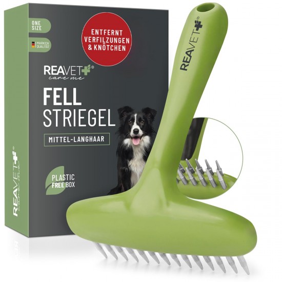 ReaVET 2-in-1 Fur Comb for Dogs and Cats with Medium to Long Hair, Double Comb, Ideal for Loosening Knots & Tangles, Dog, Cat, Dog Comb, Cat Comb for Daily Grooming ReaVET 2-in-1 Fur Comb for Dogs and Cats with Medium to Long Hair, Double Comb, Ideal for Loosening Knots & Tangles, Dog, Cat, Dog Comb, Cat Comb for Daily Grooming