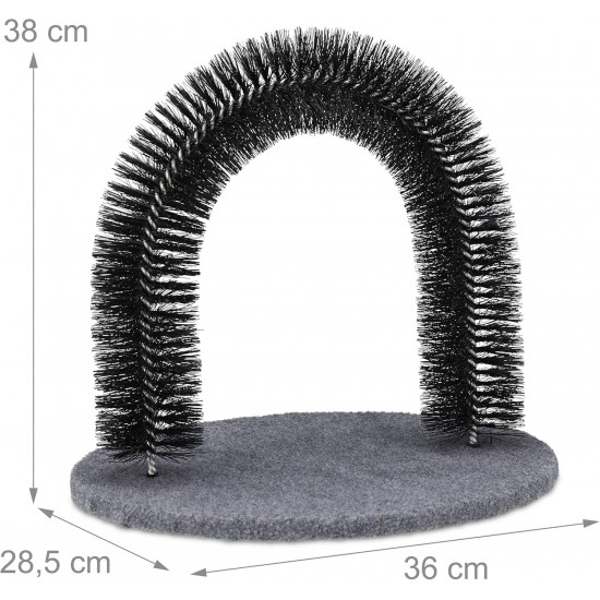 Relaxdays Cat Scratching Arch, Includes 2x Catnip, Cat Brush for All Hairs, Black Relaxdays Cat Scratching Arch, Includes 2x Catnip, Cat Brush for All Hairs, Black