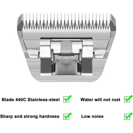 Removable Blades for Dog Grooming with 5/8 Wide Toe, Compatible with Heiniger/Moser Max45/Andis/Oster A5 Clippers, Cutting Length 1/32 Inch Removable Blades for Dog Grooming with 5/8 Wide Toe, Compatible with Heiniger/Moser Max45/Andis/Oster A5 Clippers, Cutting Length 1/32 Inch