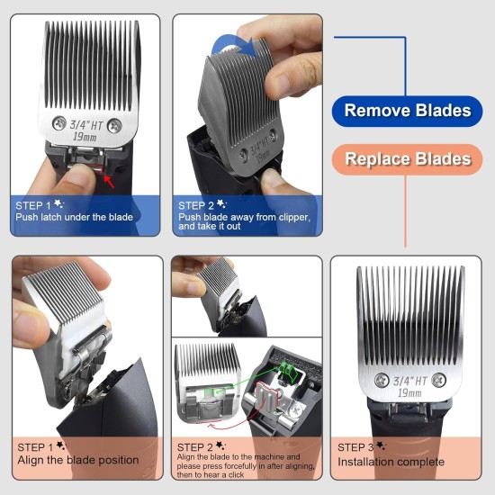Removable Blades for Dog Grooming with 5/8 Wide Toe, Compatible with Heiniger/Moser Max45/Andis/Oster A5 Clippers, Cutting Length 1/32 Inch Removable Blades for Dog Grooming with 5/8 Wide Toe, Compatible with Heiniger/Moser Max45/Andis/Oster A5 Clippers, Cutting Length 1/32 Inch