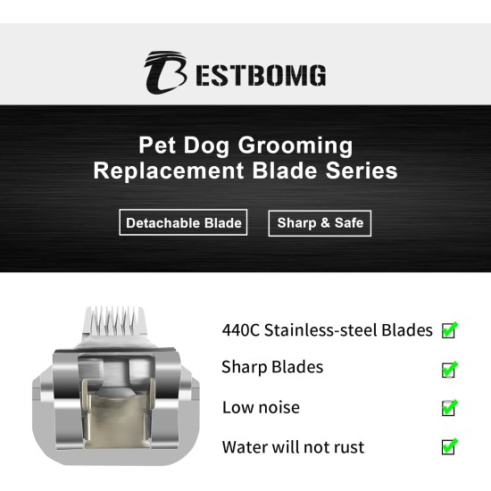 Removable Blades for Dog Grooming with 5/8 Wide Toe, Compatible with Heiniger/Moser Max45/Andis/Oster A5 Clippers, Cutting Length 1/32 Inch Removable Blades for Dog Grooming with 5/8 Wide Toe, Compatible with Heiniger/Moser Max45/Andis/Oster A5 Clippers, Cutting Length 1/32 Inch