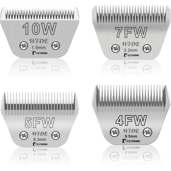 Removable Blades for Dog Grooming with 5/8 Wide Toe, Compatible with Heiniger/Moser Max45/Andis/Oster A5 Clippers, Cutting Length 1/32 Inch Removable Blades for Dog Grooming with 5/8 Wide Toe, Compatible with Heiniger/Moser Max45/Andis/Oster A5 Clippers, Cutting Length 1/32 Inch