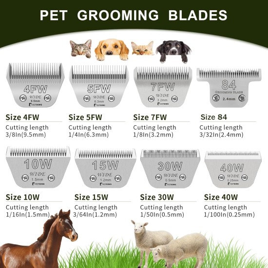 Removable Blades for Dog Grooming with 5/8 Wide Toe, Compatible with Heiniger/Moser Max45/Andis/Oster A5 Clippers, Cutting Length 1/32 Inch Removable Blades for Dog Grooming with 5/8 Wide Toe, Compatible with Heiniger/Moser Max45/Andis/Oster A5 Clippers, Cutting Length 1/32 Inch