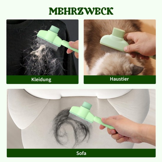 Self-Cleaning Flea Comb for Cats and Dogs, Pack of 2 Green + Yellow Flea Comb for Cats, Self-Cleaning Cat Comb, Multifunctional Cat Brush with Release Button, for Long Hair and Short Hair Cats Self-Cleaning Flea Comb for Cats and Dogs, Pack of 2 Green + Yellow Flea Comb for Cats, Self-Cleaning Cat Comb, Multifunctional Cat Brush with Release Button, for Long Hair and Short Hair Cats