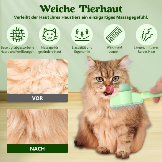 Self-Cleaning Flea Comb for Cats and Dogs, Pack of 2 Green + Yellow Flea Comb for Cats, Self-Cleaning Cat Comb, Multifunctional Cat Brush with Release Button, for Long Hair and Short Hair Cats Self-Cleaning Flea Comb for Cats and Dogs, Pack of 2 Green + Yellow Flea Comb for Cats, Self-Cleaning Cat Comb, Multifunctional Cat Brush with Release Button, for Long Hair and Short Hair Cats