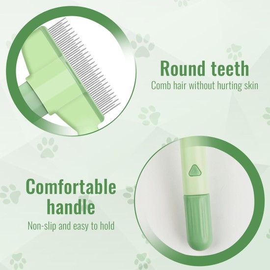 Self-Cleaning Flea Comb for Pets, Lice Comb, Cat Dog Flea Comb, Self-Cleaning Cat Comb, Flea Comb for Removing Pet Hair, Grooming Brush from Dandruff or Lice Self-Cleaning Flea Comb for Pets, Lice Comb, Cat Dog Flea Comb, Self-Cleaning Cat Comb, Flea Comb for Removing Pet Hair, Grooming Brush from Dandruff or Lice