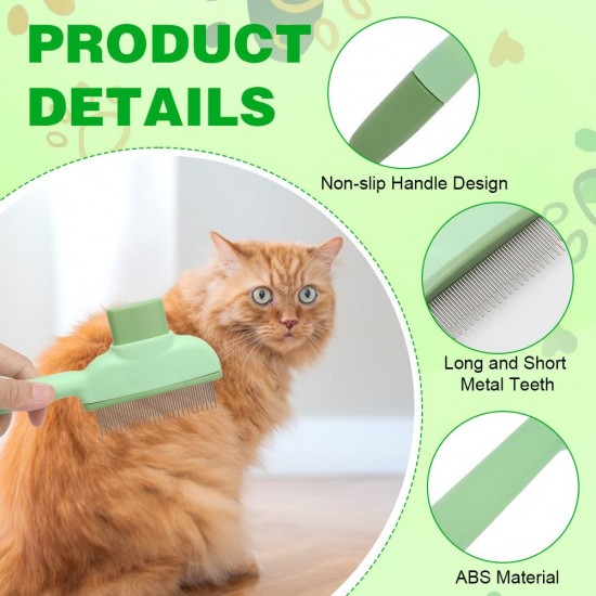 Self Cleaning Pet Flea Comb, Self-Cleaning Cat Comb, Fur Flash Brush, Flea Comb for Removing Pet Hair, Grooming Brush, Pet Combs from Dandruff or Lice Self Cleaning Pet Flea Comb, Self-Cleaning Cat Comb, Fur Flash Brush, Flea Comb for Removing Pet Hair, Grooming Brush, Pet Combs from Dandruff or Lice