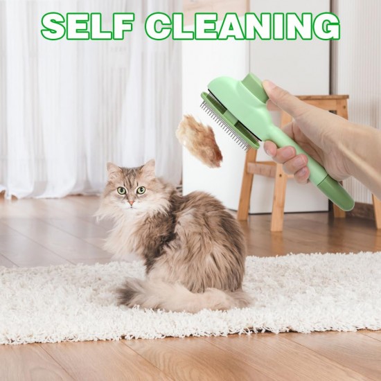 Self Cleaning Pet Flea Comb, Self-Cleaning Cat Comb, Fur Flash Brush, Flea Comb for Removing Pet Hair, Grooming Brush, Pet Combs from Dandruff or Lice Self Cleaning Pet Flea Comb, Self-Cleaning Cat Comb, Fur Flash Brush, Flea Comb for Removing Pet Hair, Grooming Brush, Pet Combs from Dandruff or Lice