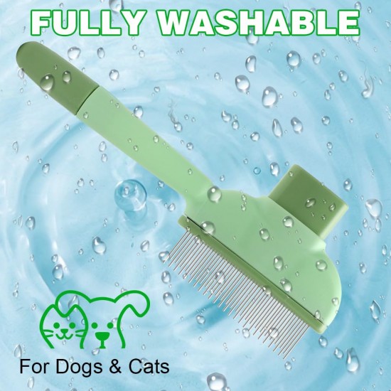 Self Cleaning Pet Flea Comb, Self-Cleaning Cat Comb, Fur Flash Brush, Flea Comb for Removing Pet Hair, Grooming Brush, Pet Combs from Dandruff or Lice Self Cleaning Pet Flea Comb, Self-Cleaning Cat Comb, Fur Flash Brush, Flea Comb for Removing Pet Hair, Grooming Brush, Pet Combs from Dandruff or Lice