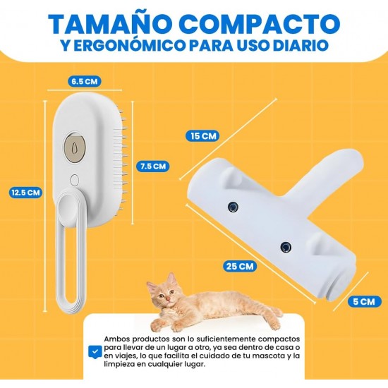 Set Dampfbürste für Katzen und Haarentferner, Bürste für Katzen und Hunde mit Dampf, Haarentfernungsbürste für Haustiere, Dampfbürste für Haustiere, Haarbürste, Haustierbürste Set Dampfbürste für Katzen und Haarentferner, Bürste für Katzen und Hunde mit Dampf, Haarentfernungsbürste für Haustiere, Dampfbürste für Haustiere, Haarbürste, Haustierbürste