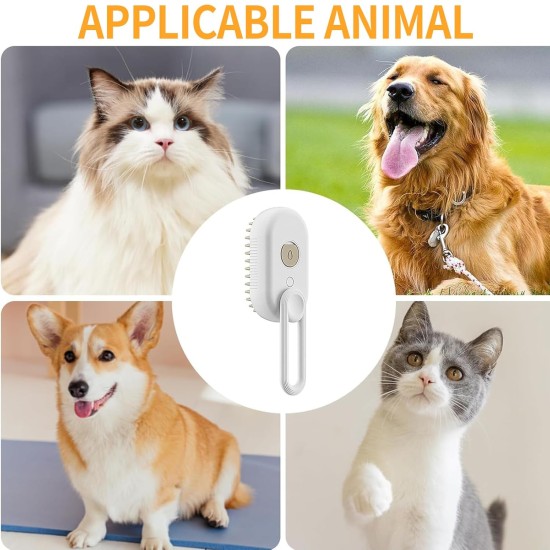 Steamy Cat Brush, 3-in-1 Cat Brush with Steam, Pet Brush, Self Cleaning Steamy Cat Brush, Self-Cleaning Steaming Cat Brush, Steam Brush, Cat Brush, for Cats, Dogs, Massage (B) Steamy Cat Brush, 3-in-1 Cat Brush with Steam, Pet Brush, Self Cleaning Steamy Cat Brush, Self-Cleaning Steaming Cat Brush, Steam Brush, Cat Brush, for Cats, Dogs, Massage (B)