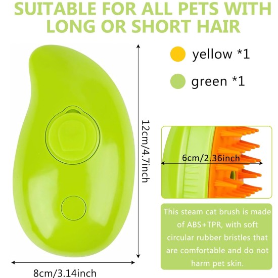 Steamy Cat Brush, 3-in-1 Cat Brush with Steam, Pet Brush, Self Cleaning Steamy Cat Brush, Self-Cleaning Steaming Cat Brush, Steam Brush, Cat Brush, for Cats, Dogs, Massage (B) Steamy Cat Brush, 3-in-1 Cat Brush with Steam, Pet Brush, Self Cleaning Steamy Cat Brush, Self-Cleaning Steaming Cat Brush, Steam Brush, Cat Brush, for Cats, Dogs, Massage (B)