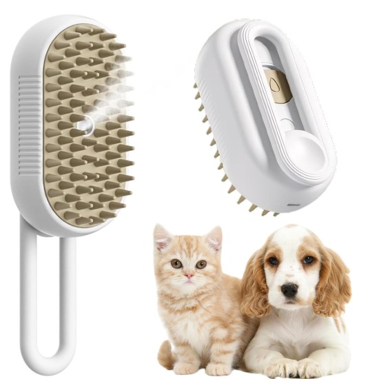 Steamy Cat Brush, 3-in-1 Cat Brush with Steam, Pet Brush, Self Cleaning Steamy Cat Brush, Self-Cleaning Steaming Cat Brush, Steam Brush, Cat Brush, for Cats, Dogs, Massage (B) Steamy Cat Brush, 3-in-1 Cat Brush with Steam, Pet Brush, Self Cleaning Steamy Cat Brush, Self-Cleaning Steaming Cat Brush, Steam Brush, Cat Brush, for Cats, Dogs, Massage (B)