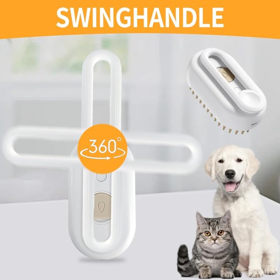Steamy Cat Brush, 3-in-1 Cat Brush with Steam, Pet Brush, Self Cleaning Steamy Cat Brush, Self-Cleaning Steaming Cat Brush, Steam Brush, Cat Brush, for Cats, Dogs, Massage (B) Steamy Cat Brush, 3-in-1 Cat Brush with Steam, Pet Brush, Self Cleaning Steamy Cat Brush, Self-Cleaning Steaming Cat Brush, Steam Brush, Cat Brush, for Cats, Dogs, Massage (B)