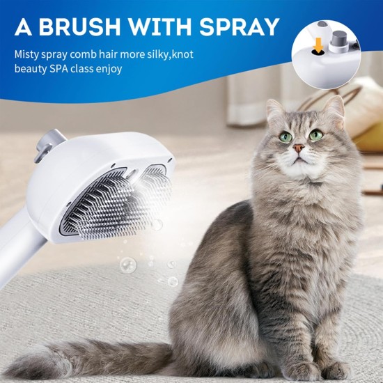 Sylswx Cat Brush with Steam, 3-in-1 Steamy Brush Cat, Cat Brush with Water for Long Hair and Short Hair, Dog Brush, Anti Static Electricity and Knotting Sylswx Cat Brush with Steam, 3-in-1 Steamy Brush Cat, Cat Brush with Water for Long Hair and Short Hair, Dog Brush, Anti Static Electricity and Knotting