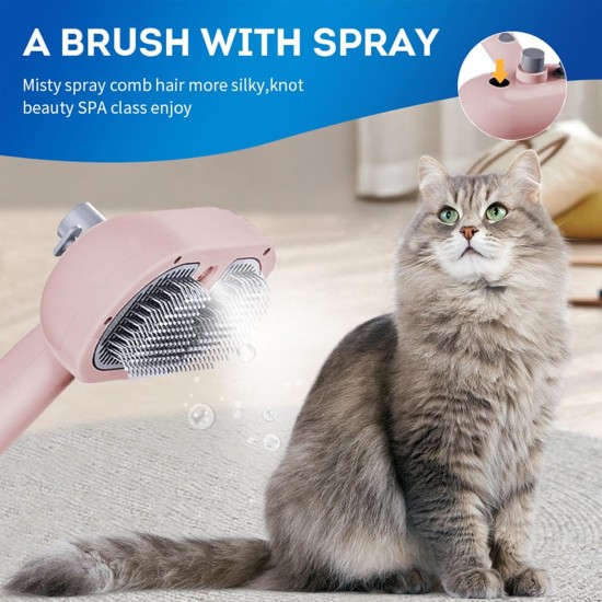 Sylswx Cat Brush with Steam, 3-in-1 Steamy Brush Cat, Cat Brush with Water for Long Hair and Short Hair, Dog Brush, Anti Static Electricity and Knotting Sylswx Cat Brush with Steam, 3-in-1 Steamy Brush Cat, Cat Brush with Water for Long Hair and Short Hair, Dog Brush, Anti Static Electricity and Knotting