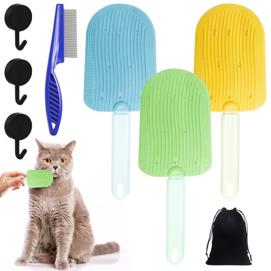 UOY Cat Brush, Cat Comb, 3-Piece Cat Brush, Short Hair Cat Brush, Long Hair Cat Tongue Comb, Dog Comb, Cat Comb Suitable for Cat Massage UOY Cat Brush, Cat Comb, 3-Piece Cat Brush, Short Hair Cat Brush, Long Hair Cat Tongue Comb, Dog Comb, Cat Comb Suitable for Cat Massage