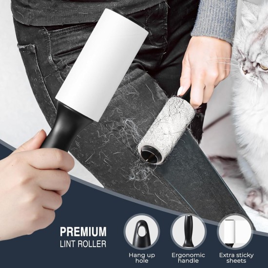 Vinabo Lint Roller, 6 Rolls with 60 Sheets Each + 1 Dispenser, Extra Sticky Portable Lint Remover, Lint Roller Pet Hair, Lint Roller for Dust, Hair, Cat Hair, Dog Hair Vinabo Lint Roller, 6 Rolls with 60 Sheets Each + 1 Dispenser, Extra Sticky Portable Lint Remover, Lint Roller Pet Hair, Lint Roller for Dust, Hair, Cat Hair, Dog Hair