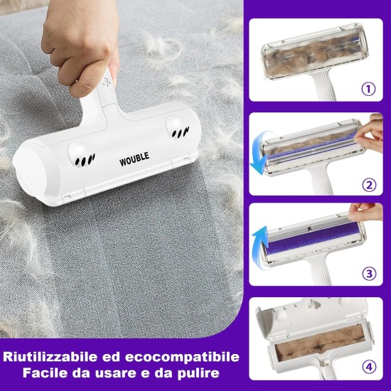 Wouble Cat Lint Roller, Dog Lint Roller, Pet Hair Remover, Lint Brush Pet Hair, for Removing Fur for Sofa, Bed, Carpet, Scratching Post, Clothes, Cat Bed, Dog Bed, Purple Wouble Cat Lint Roller, Dog Lint Roller, Pet Hair Remover, Lint Brush Pet Hair, for Removing Fur for Sofa, Bed, Carpet, Scratching Post, Clothes, Cat Bed, Dog Bed, Purple