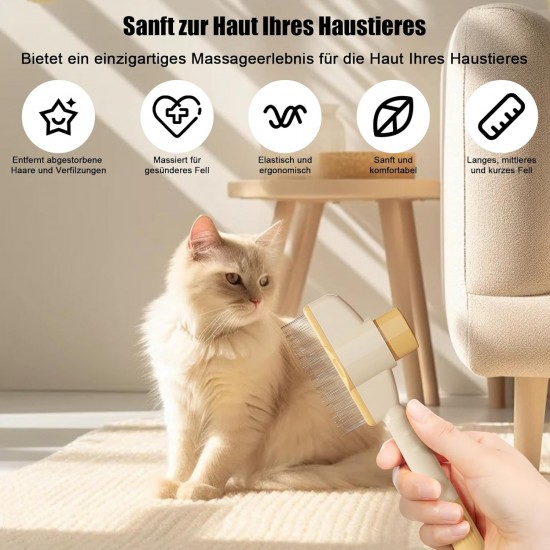 ZOBMIO 2 Stück Bürste Selbstreinigende Haustierbürste - Entfilzung & Massage für Langhaar- und Kurzhaarkatzen - Weiche Borsten & Ergonomischer Griff für Haustierpflege zu Hause ZOBMIO 2 Stück Bürste Selbstreinigende Haustierbürste - Entfilzung & Massage für Langhaar- und Kurzhaarkatzen - Weiche Borsten & Ergonomischer Griff für Haustierpflege zu Hause