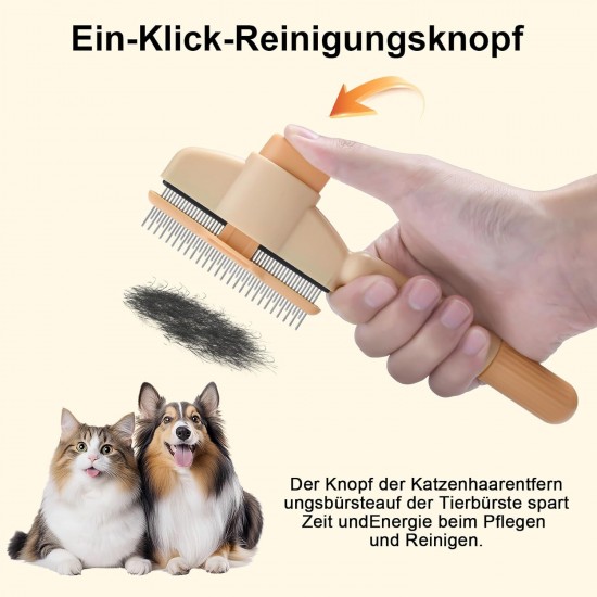 ZOBMIO 2 Stück Bürste Selbstreinigende Haustierbürste - Entfilzung & Massage für Langhaar- und Kurzhaarkatzen - Weiche Borsten & Ergonomischer Griff für Haustierpflege zu Hause ZOBMIO 2 Stück Bürste Selbstreinigende Haustierbürste - Entfilzung & Massage für Langhaar- und Kurzhaarkatzen - Weiche Borsten & Ergonomischer Griff für Haustierpflege zu Hause