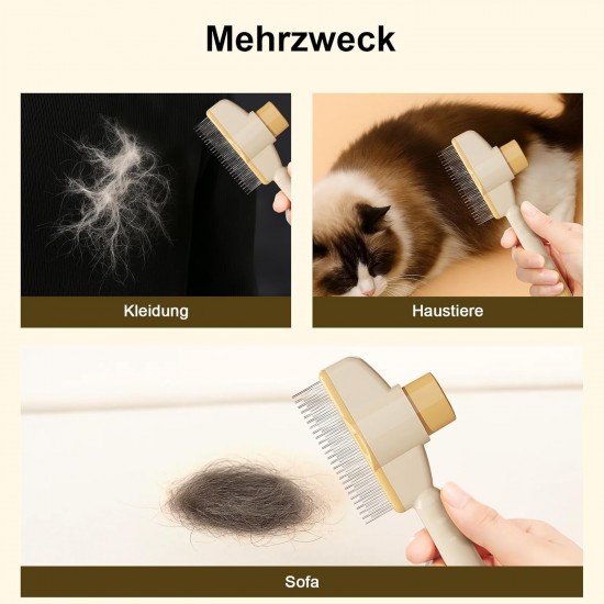 ZOBMIO 2 Stück Bürste Selbstreinigende Haustierbürste - Entfilzung & Massage für Langhaar- und Kurzhaarkatzen - Weiche Borsten & Ergonomischer Griff für Haustierpflege zu Hause ZOBMIO 2 Stück Bürste Selbstreinigende Haustierbürste - Entfilzung & Massage für Langhaar- und Kurzhaarkatzen - Weiche Borsten & Ergonomischer Griff für Haustierpflege zu Hause