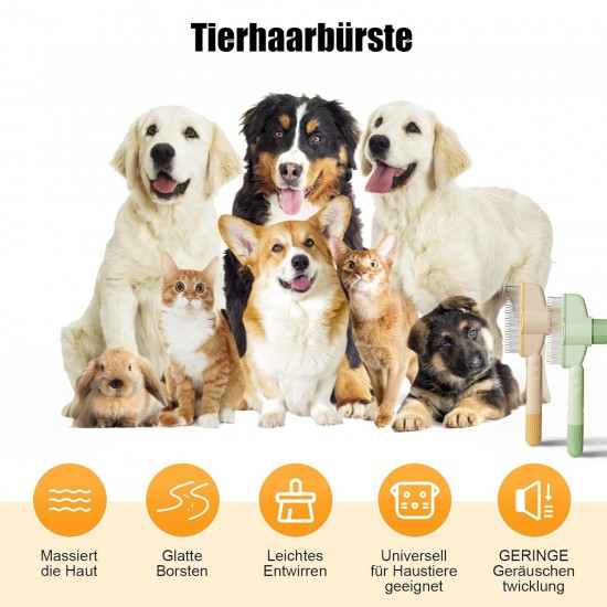 ZOBMIO 2 Stück Bürste Selbstreinigende Haustierbürste - Entfilzung & Massage für Langhaar- und Kurzhaarkatzen - Weiche Borsten & Ergonomischer Griff für Haustierpflege zu Hause ZOBMIO 2 Stück Bürste Selbstreinigende Haustierbürste - Entfilzung & Massage für Langhaar- und Kurzhaarkatzen - Weiche Borsten & Ergonomischer Griff für Haustierpflege zu Hause