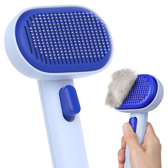 aumuca Cat Brush for Long or Short Haired Cats, Hair Brush for Shedding Cat Comb for Pets Removing Loose Fur and Massage, Blue aumuca Cat Brush for Long or Short Haired Cats, Hair Brush for Shedding Cat Comb for Pets Removing Loose Fur and Massage, Blue