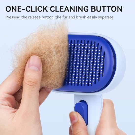 aumuca Cat Brush for Long or Short Haired Cats, Hair Brush for Shedding Cat Comb for Pets Removing Loose Fur and Massage, Blue aumuca Cat Brush for Long or Short Haired Cats, Hair Brush for Shedding Cat Comb for Pets Removing Loose Fur and Massage, Blue