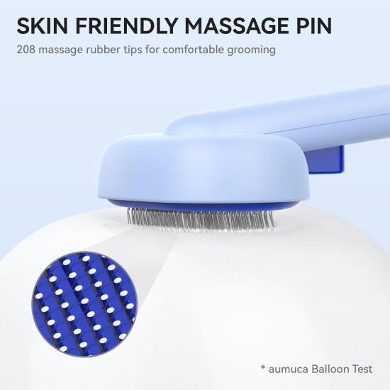 aumuca Cat Brush for Long or Short Haired Cats, Hair Brush for Shedding Cat Comb for Pets Removing Loose Fur and Massage, Blue aumuca Cat Brush for Long or Short Haired Cats, Hair Brush for Shedding Cat Comb for Pets Removing Loose Fur and Massage, Blue