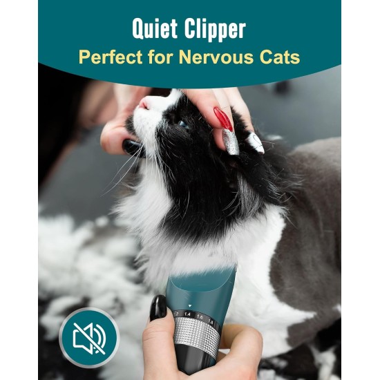 oneisall Cat Clipper, Quiet, Professional Hair Trimmer for Long Hair Cats, 5 Speeds Cat Shaver with LCD Display, IPX6 Waterproof, Easy to Clean (Green) oneisall Cat Clipper, Quiet, Professional Hair Trimmer for Long Hair Cats, 5 Speeds Cat Shaver with LCD Display, IPX6 Waterproof, Easy to Clean (Green)