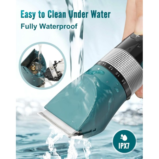 oneisall Cat Clipper, Quiet, Professional Hair Trimmer for Long Hair Cats, 5 Speeds Cat Shaver with LCD Display, IPX6 Waterproof, Easy to Clean (Green) oneisall Cat Clipper, Quiet, Professional Hair Trimmer for Long Hair Cats, 5 Speeds Cat Shaver with LCD Display, IPX6 Waterproof, Easy to Clean (Green)