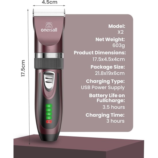 oneisall Cat Clippers Quiet Hair Trimmer for Cats Long Hair Cat Razor for Long Hair Cats 2 Speed (Blue) oneisall Cat Clippers Quiet Hair Trimmer for Cats Long Hair Cat Razor for Long Hair Cats 2 Speed (Blue)