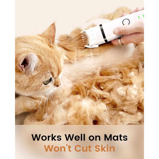 oneisall Quiet Clipper Cat Dog Set, 3-in-1 Dog Clipper, Cat Razor, Professional Hair Trimmer for Paws, Butt, Knotted, Dingleberry (White) oneisall Quiet Clipper Cat Dog Set, 3-in-1 Dog Clipper, Cat Razor, Professional Hair Trimmer for Paws, Butt, Knotted, Dingleberry (White)