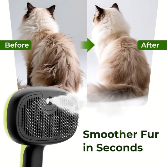 pecute Cat Brush with Steam, Multifunctional Cat Steamy Brush, Cat Brush with Spray Roße Capacity Water Tank, Steam Brush Cat Massage Comb for Long Hair Dogs Cats, Cool Mist Only (Green) pecute Cat Brush with Steam, Multifunctional Cat Steamy Brush, Cat Brush with Spray Roße Capacity Water Tank, Steam Brush Cat Massage Comb for Long Hair Dogs Cats, Cool Mist Only (Green)