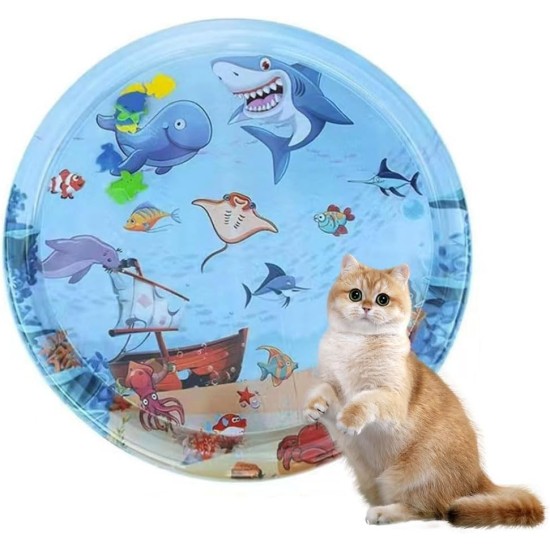 Φ100cm Sensorische Wassermatte Katze,Wassermatte Für Katzen Im Sommer,Wassersensorische Spielmatte,Verdickte 55 Seide Spielwasser-Sensormatte Für Kleine Hunde Und Katzen Φ100cm Sensorische Wassermatte Katze,Wassermatte Für Katzen Im Sommer,Wassersensorische Spielmatte,Verdickte 55 Seide Spielwasser-Sensormatte Für Kleine Hunde Und Katzen