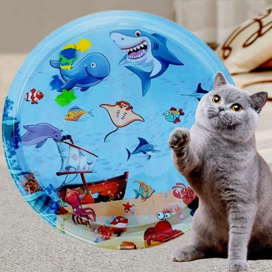 Φ100cm Sensorische Wassermatte Katze,Wassermatte Für Katzen Im Sommer,Wassersensorische Spielmatte,Verdickte 55 Seide Spielwasser-Sensormatte Für Kleine Hunde Und Katzen Φ100cm Sensorische Wassermatte Katze,Wassermatte Für Katzen Im Sommer,Wassersensorische Spielmatte,Verdickte 55 Seide Spielwasser-Sensormatte Für Kleine Hunde Und Katzen