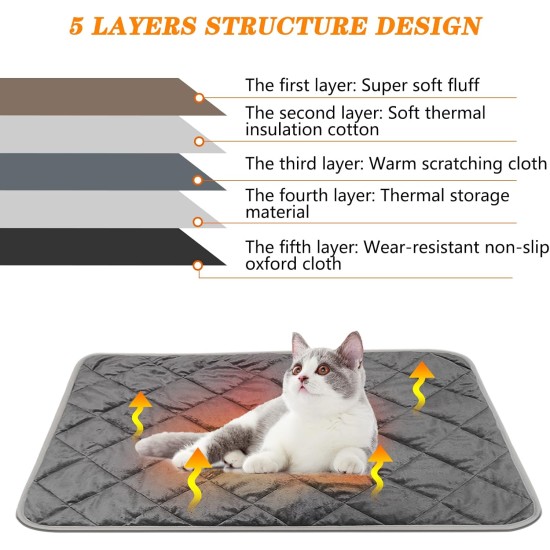 Ceboic Self-Heating Blanket for Cats Dogs, Pets Heat Mat Thermal Blanket Cat Bed, Washable Self-Warming Extra Soft Non-Slip Dog Mat Heat Blanket (L) Ceboic Self-Heating Blanket for Cats Dogs, Pets Heat Mat Thermal Blanket Cat Bed, Washable Self-Warming Extra Soft Non-Slip Dog Mat Heat Blanket (L)