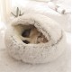 Nobrands Fluffy Cat Bed, Round, Soft Plush, Cave with Hood, Cat Bed, for Winter, Warm Sleeping Pillow, Non-Slip, Machine Washable for Cats and Puppies Nobrands Fluffy Cat Bed, Round, Soft Plush, Cave with Hood, Cat Bed, for Winter, Warm Sleeping Pillow, Non-Slip, Machine Washable for Cats and Puppies