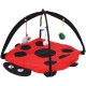 Souong Cat Activity Centre Cotton Activity Centre Mat with 4 Hanging Toys Cat Bed Roll Up Reach Cat 60 x 60 x 34 cm Red Black Souong Cat Activity Centre Cotton Activity Centre Mat with 4 Hanging Toys Cat Bed Roll Up Reach Cat 60 x 60 x 34 cm Red Black
