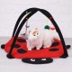 Souong Cat Activity Centre Cotton Activity Centre Mat with 4 Hanging Toys Cat Bed Roll Up Reach Cat 60 x 60 x 34 cm Red Black Souong Cat Activity Centre Cotton Activity Centre Mat with 4 Hanging Toys Cat Bed Roll Up Reach Cat 60 x 60 x 34 cm Red Black