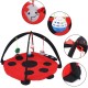 Souong Cat Activity Centre Cotton Activity Centre Mat with 4 Hanging Toys Cat Bed Roll Up Reach Cat 60 x 60 x 34 cm Red Black Souong Cat Activity Centre Cotton Activity Centre Mat with 4 Hanging Toys Cat Bed Roll Up Reach Cat 60 x 60 x 34 cm Red Black