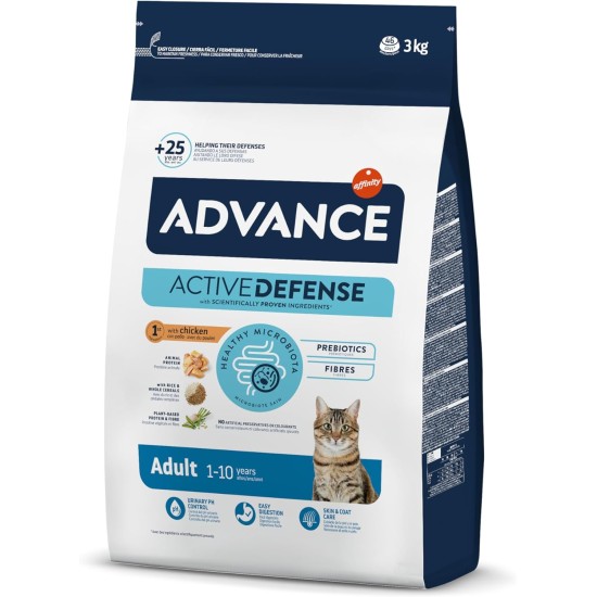 ADVANCE Adult chicken and rice dry food cat, 1-pack (1 x 3 kg)