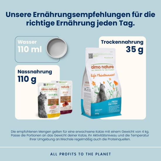 Almo Nature Holistic Maintenance Complete Adult Cat Dry Food with Fresh Oily Fish - 400g Almo Nature Holistic Maintenance Complete Adult Cat Dry Food with Fresh Oily Fish - 400g