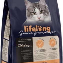 Amazon Brand - Lifelong - Cat Food for Adult Cats, Fine Prepared Dry Food with Fresh Chicken, Grain-Free Formula, 3 kg (1-Pack) Amazon Brand - Lifelong - Cat Food for Adult Cats, Fine Prepared Dry Food with Fresh Chicken, Grain-Free Formula, 3 kg (1-Pack)
